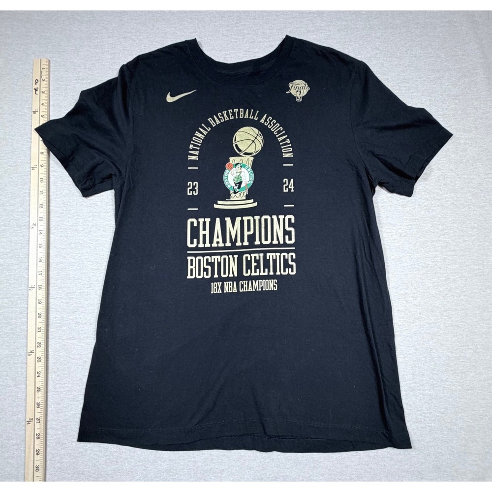 Nike Mens Boston Celtics 2024 NBA Champions T-Shirt Black Large 18X Finals Tee